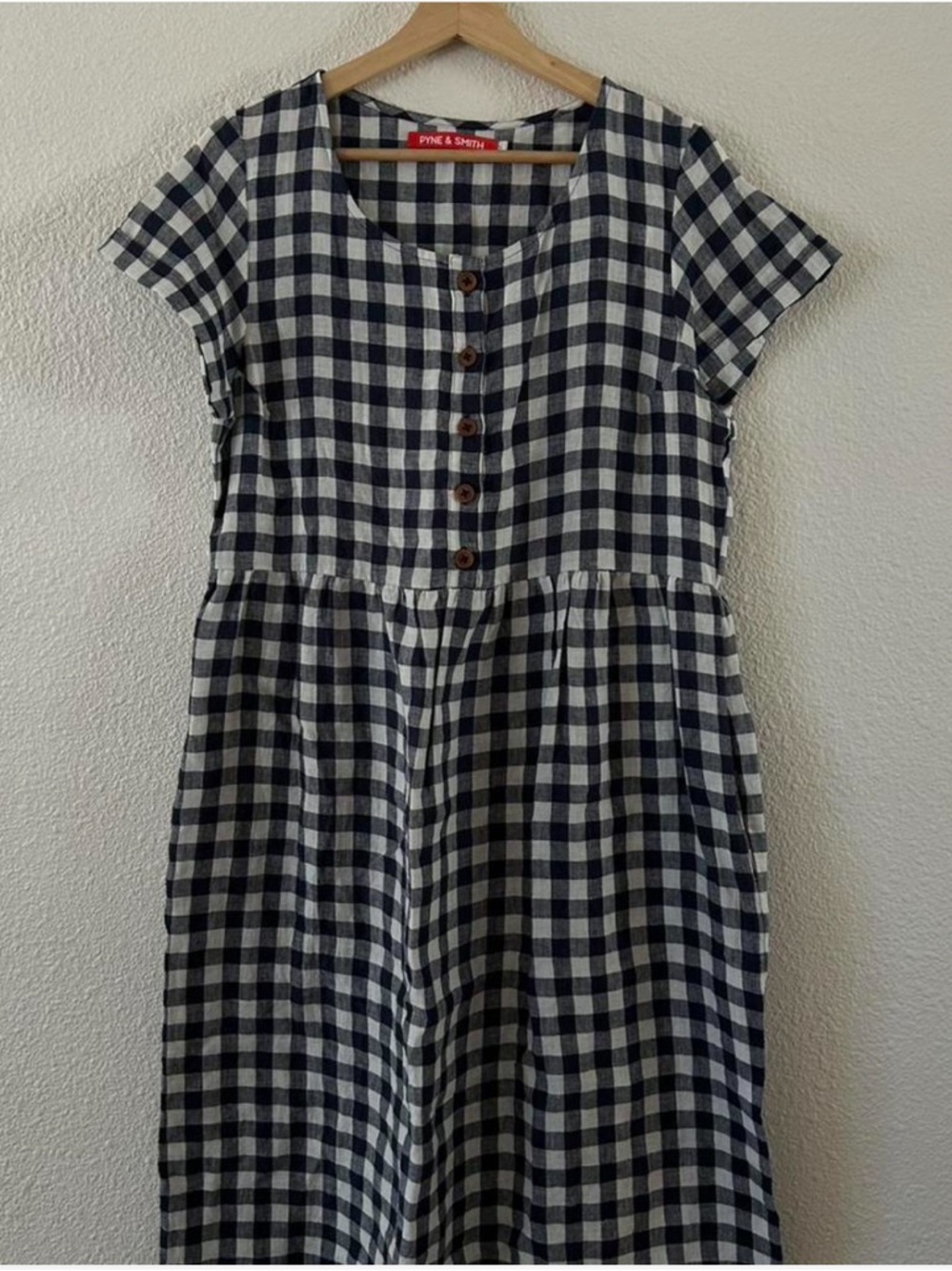 Pyne & Smith NO. 11 Navy and White Gingham Check 100% Linen